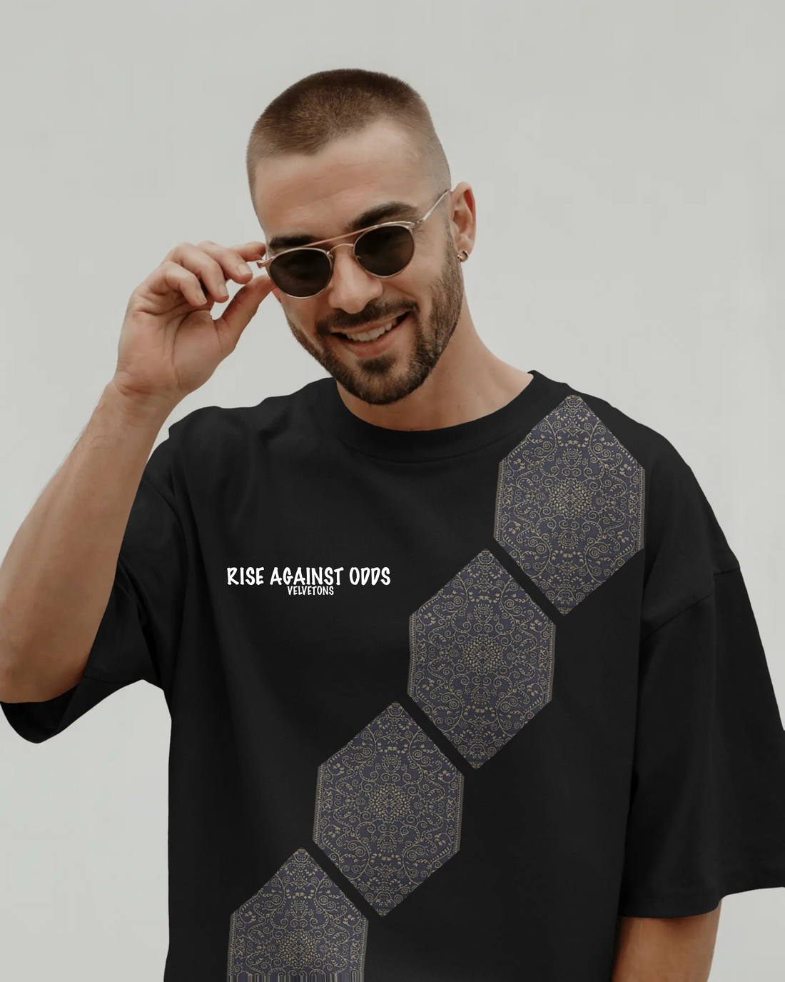Rise Against Odds Graphic Print Oversized T-Shirt